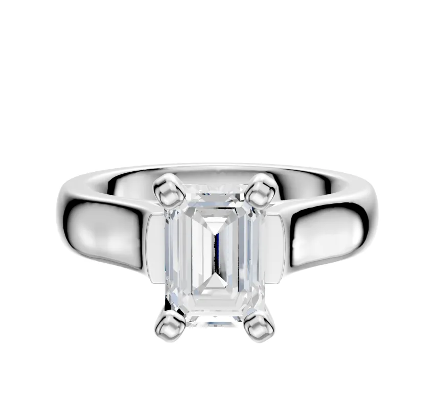 Platinum 4 Prong Cathedral Dome 4.0mm Engagement Ring sold by Promise By Effy