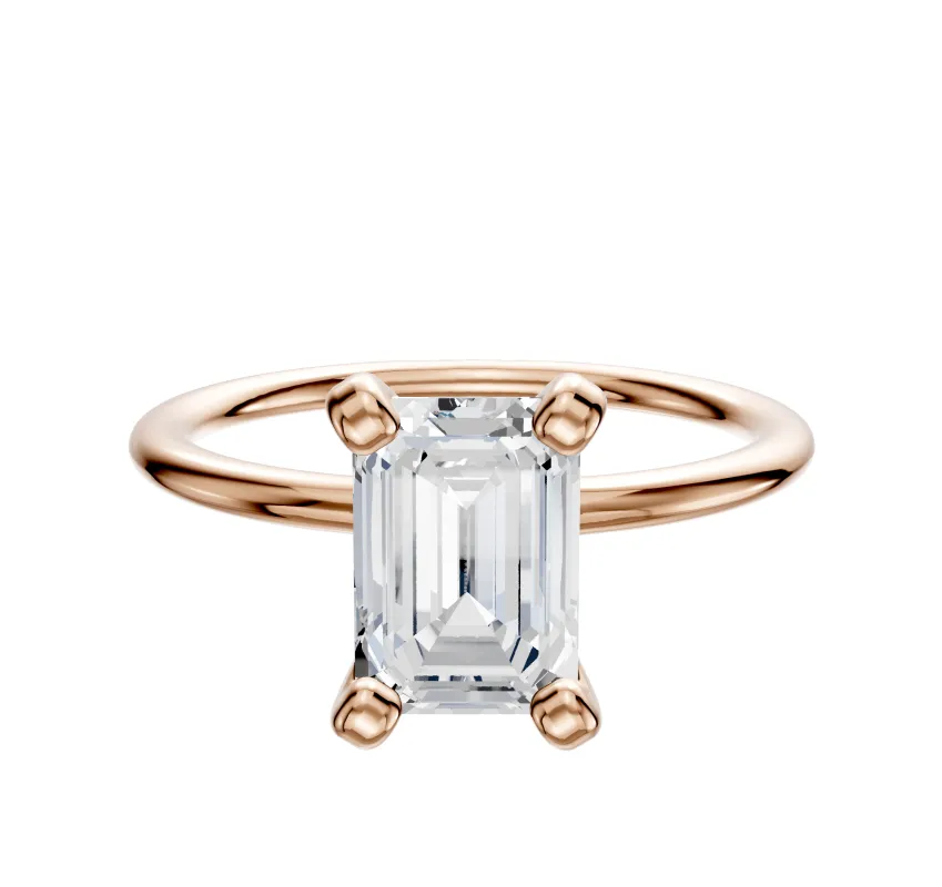 14K Rose Gold 4 Prong Classic Dome 1.5mm Engagement Ring sold by Promise By Effy
