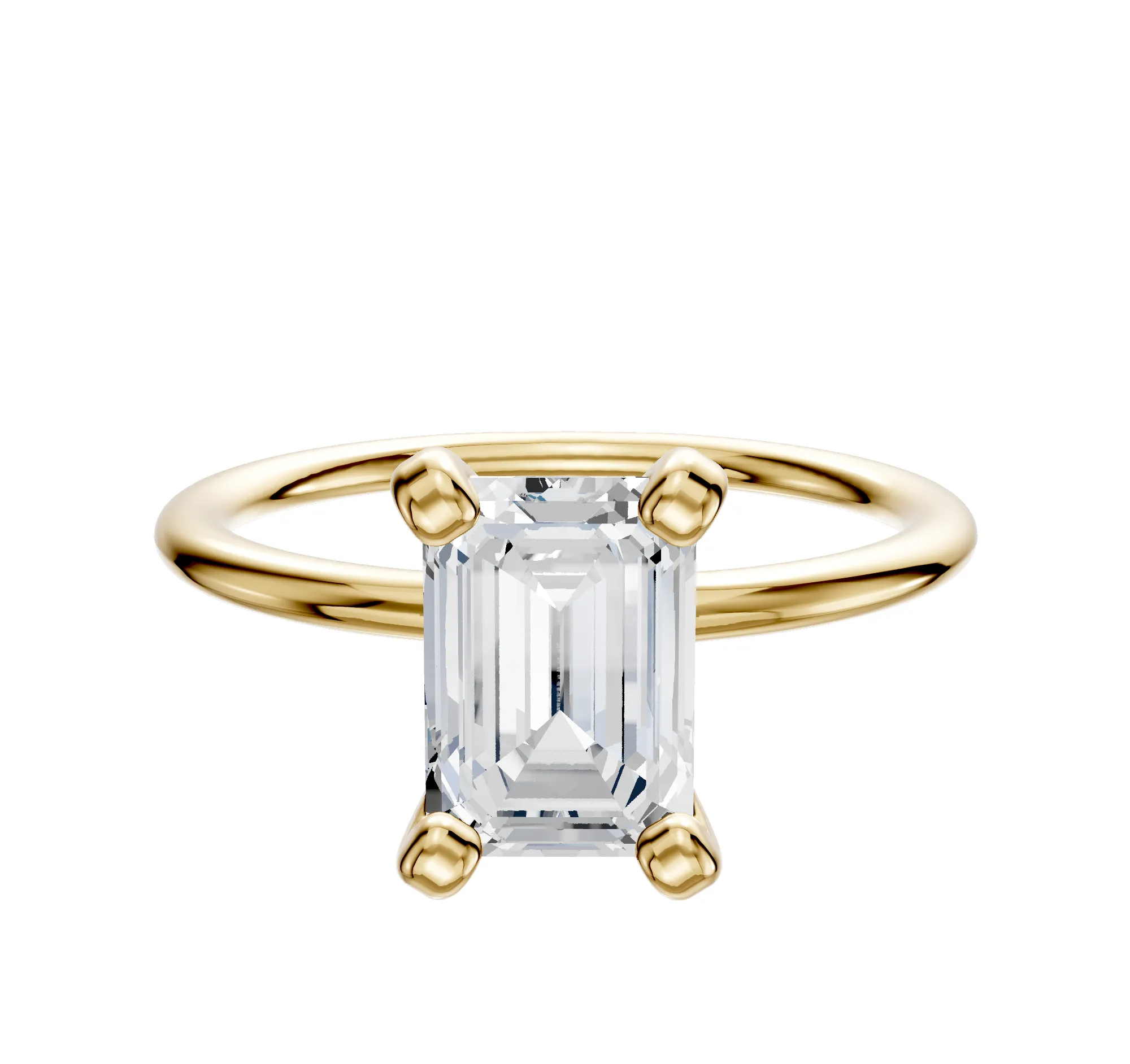 18K Yellow Gold 4 Prong Classic Dome 1.5mm Engagement Ring sold by Promise By Effy