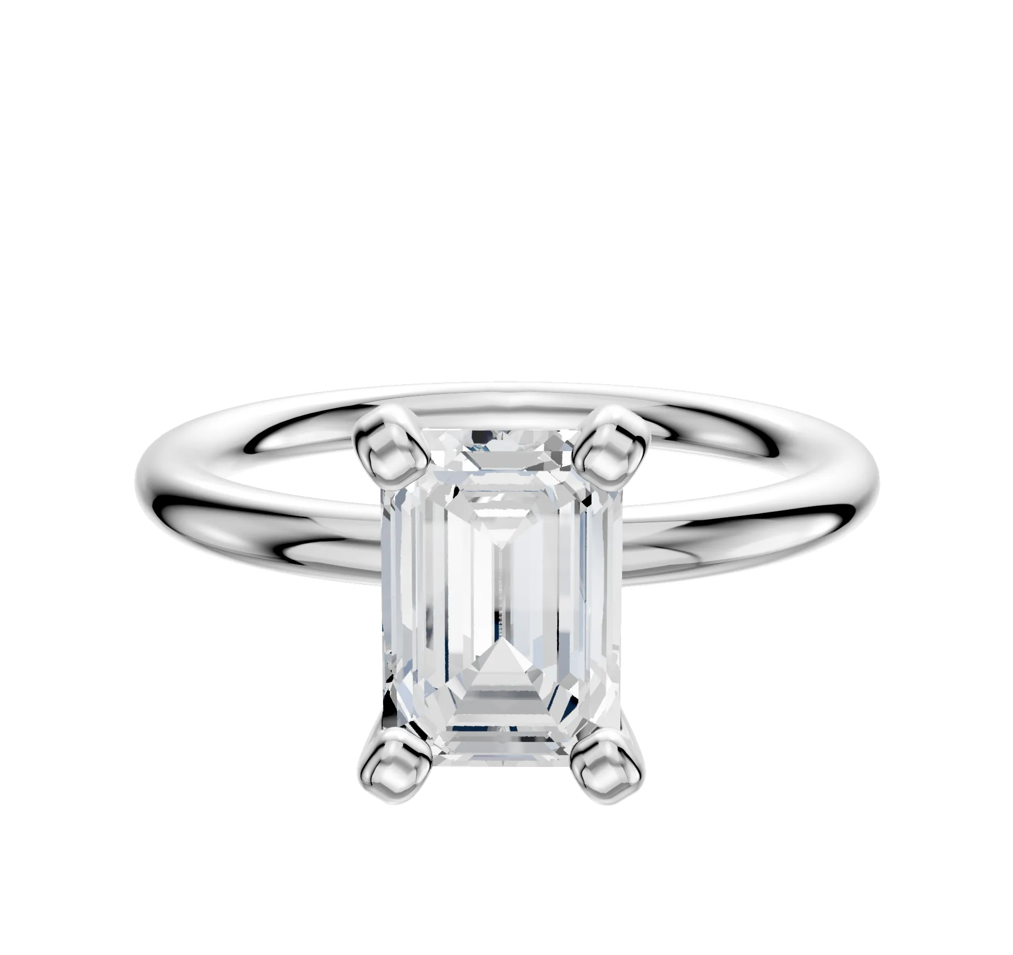 18K White Gold 4 Prong Classic Dome 2.0mm Engagement Ring sold by Promise By Effy