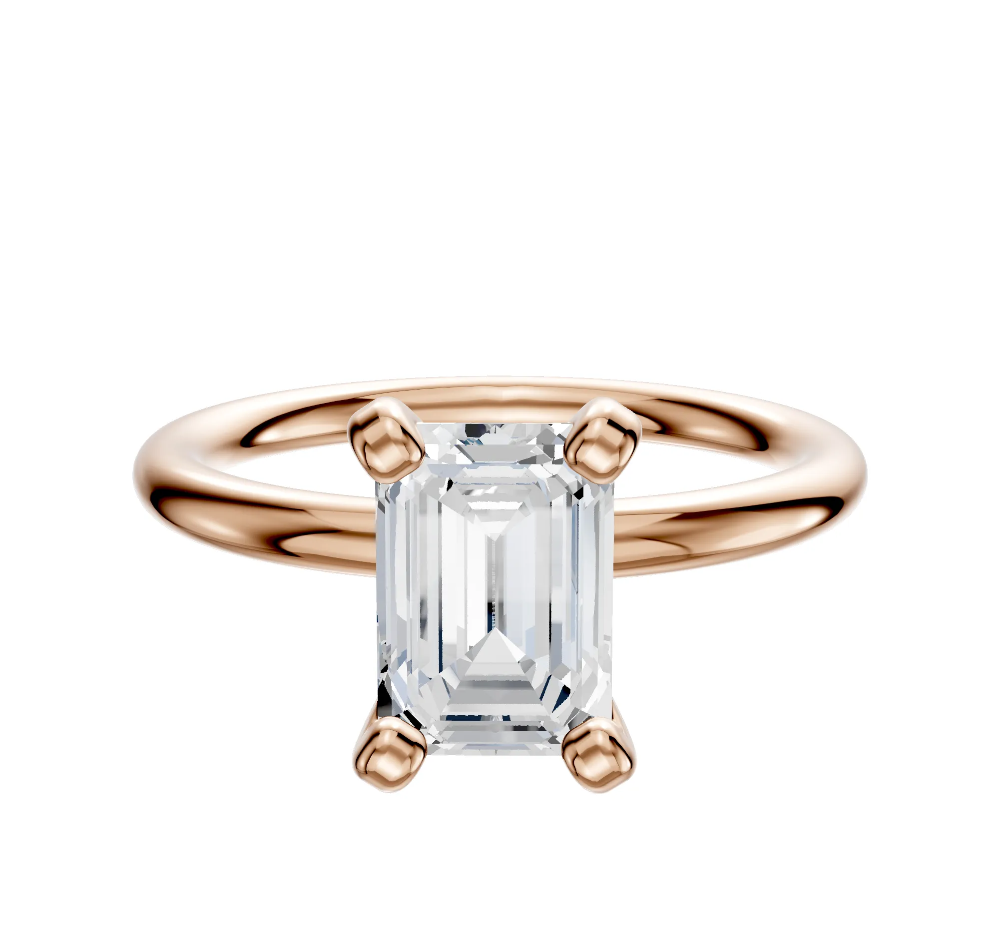 18K Rose Gold 4 Prong Classic Dome 2.0mm Engagement Ring sold by Promise By Effy