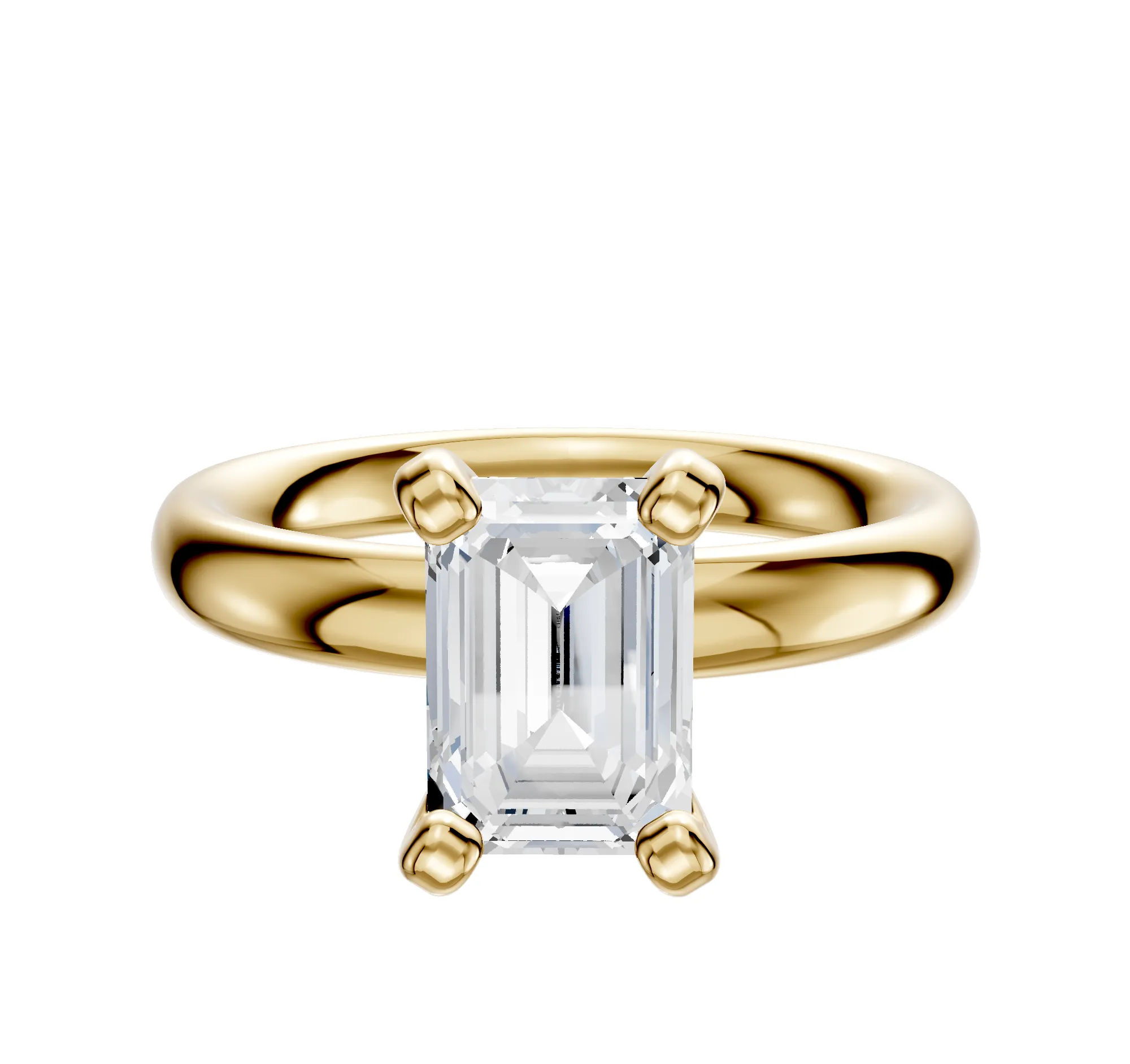 18K Yellow Gold 4 Prong Classic Dome 3.0mm Engagement Ring sold by Promise By Effy
