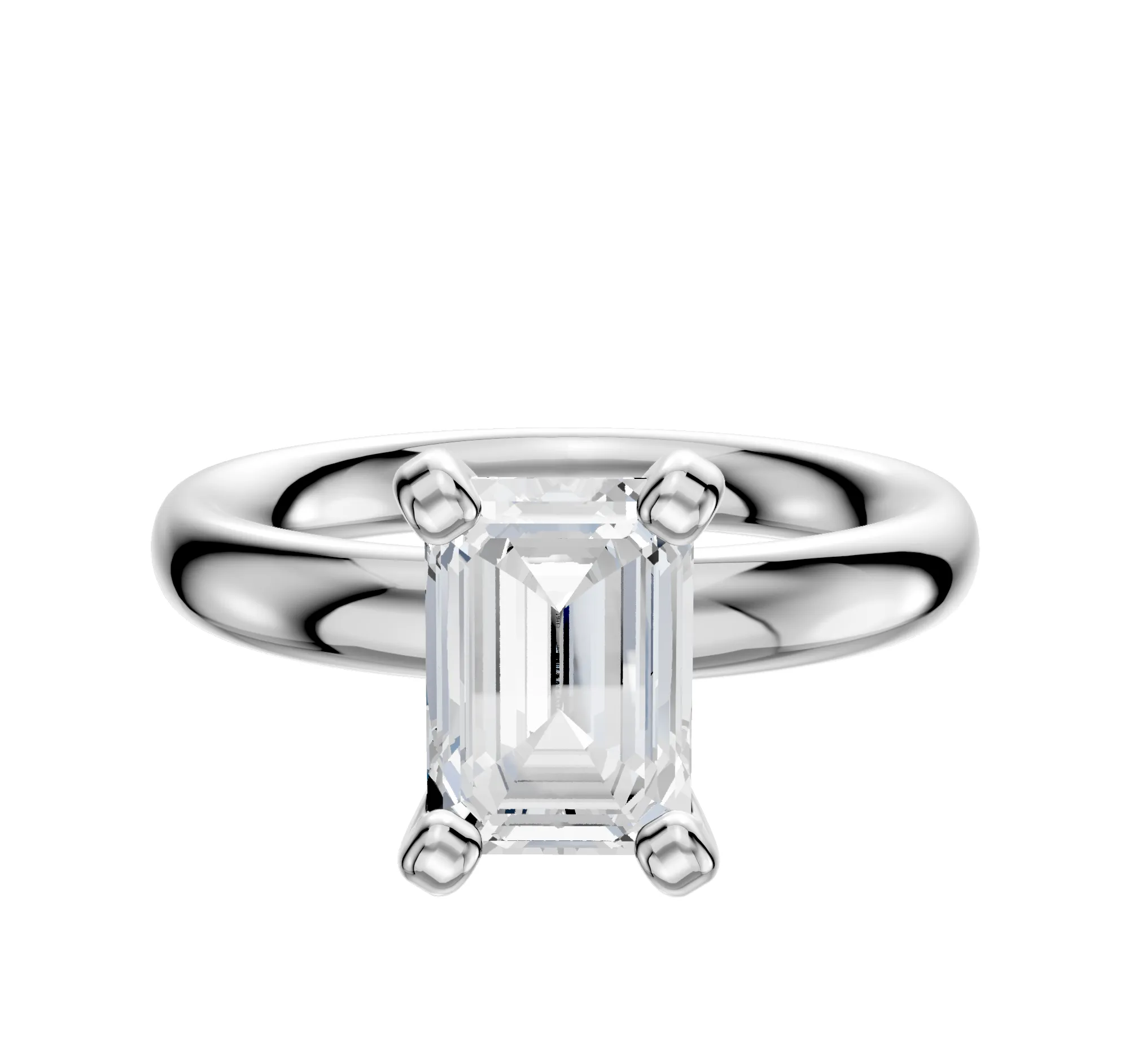 Platinum 4 Prong Classic Dome 3.0mm Engagement Ring sold by Promise By Effy