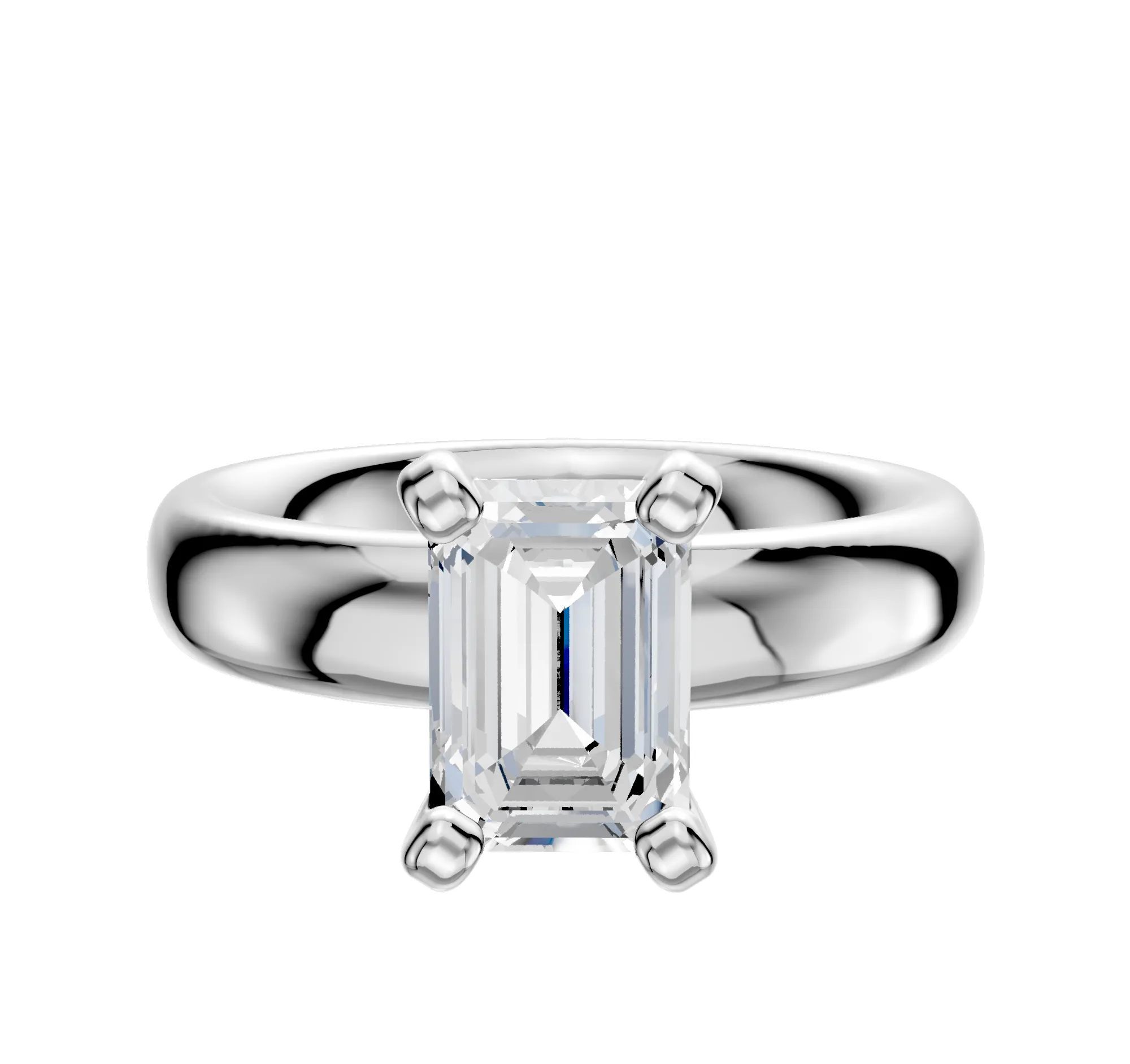 Platinum 4 Prong Classic Dome 4.0mm Engagement Ring sold by Promise By Effy