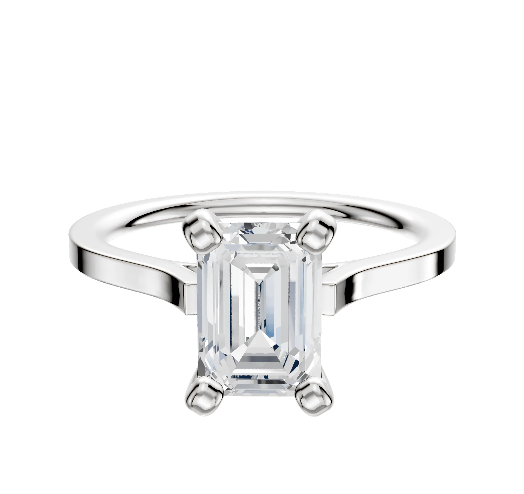 18K White Gold 4 Prong Cathedral Flat 1.5mm Engagement Ring sold by Promise By Effy