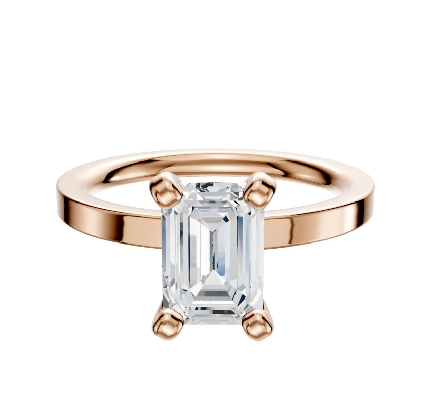 14K Rose Gold 4 Prong Classic Flat 2.0mm Engagement Ring sold by Promise By Effy