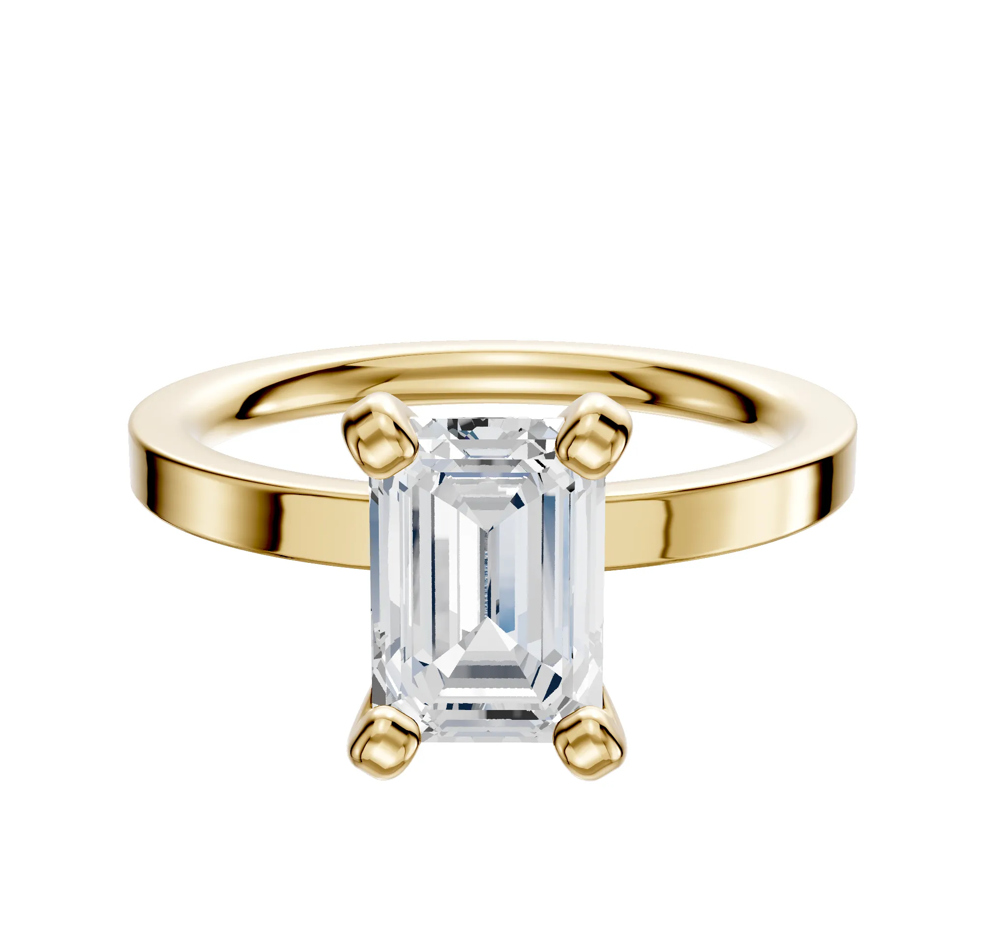 14K Yellow Gold 4 Prong Classic Flat 2.0mm Engagement Ring sold by Promise By Effy
