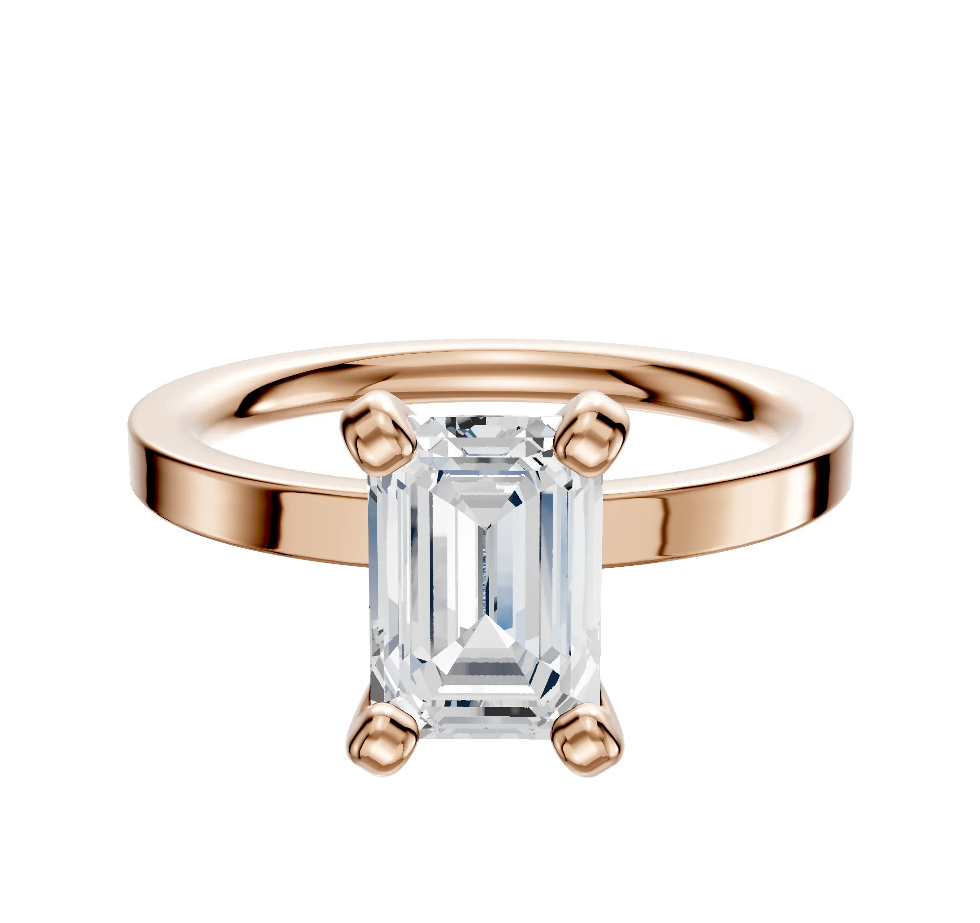 18K Rose Gold 4 Prong Classic Flat 2.0mm Engagement Ring sold by Promise By Effy