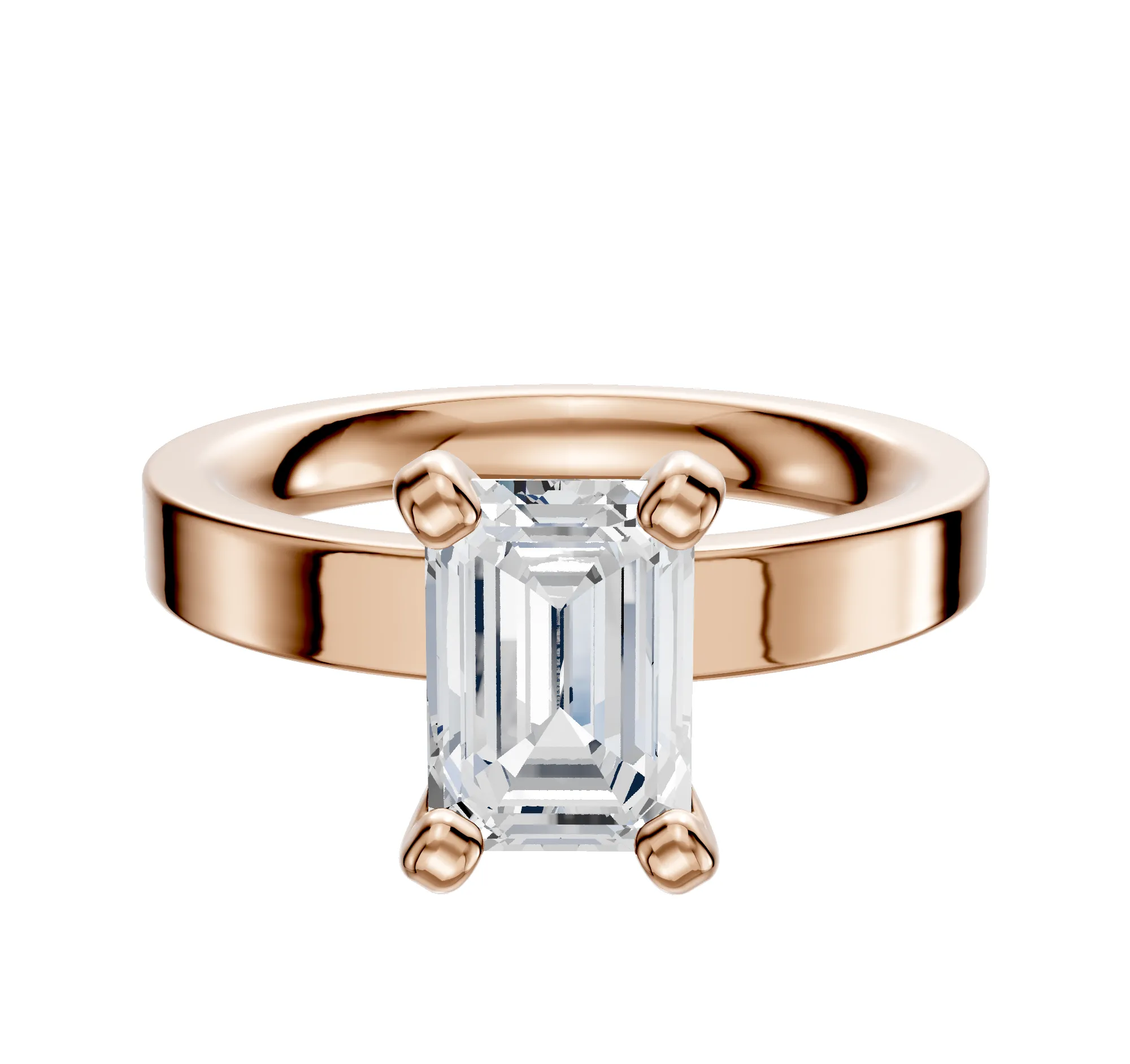 14K Rose Gold 4 Prong Classic Flat 3.0mm Engagement Ring sold by Promise By Effy