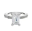 Platinum 4 Prong Classic Flat 3-Row-Pave 2.0mm Engagement Ring sold by Promise By Effy