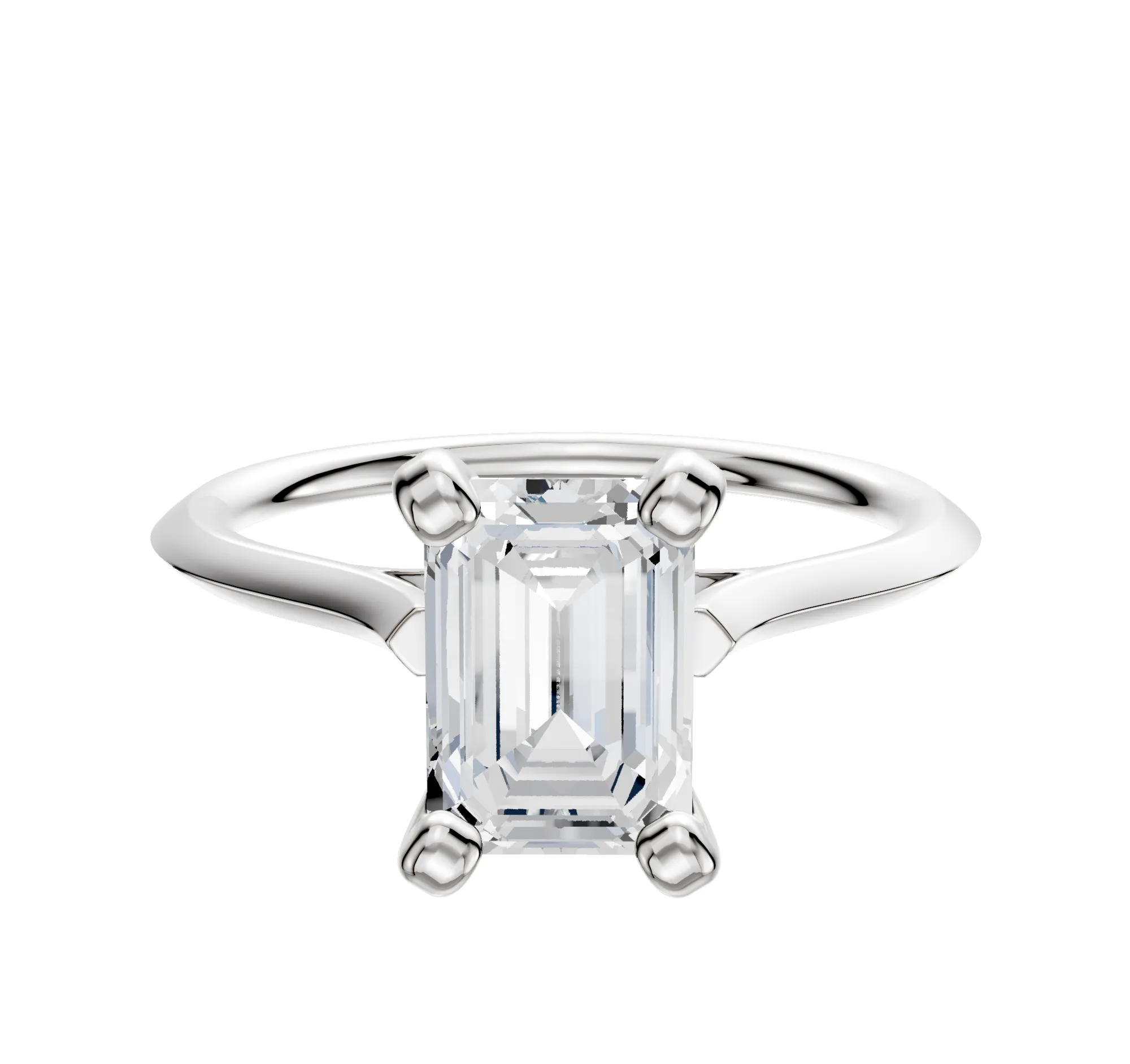 14K White Gold 4 Prong Cathedral Knife Edge 1.5mm Engagement Ring sold by Promise By Effy