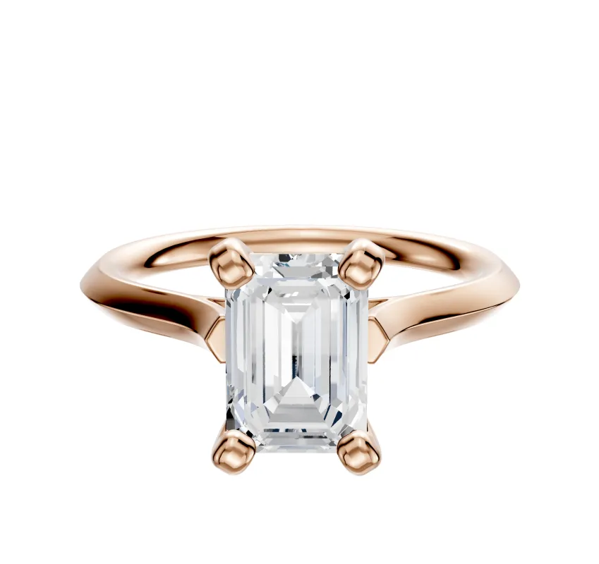 14K Rose Gold 4 Prong Cathedral Knife Edge 2.0mm Engagement Ring sold by Promise By Effy