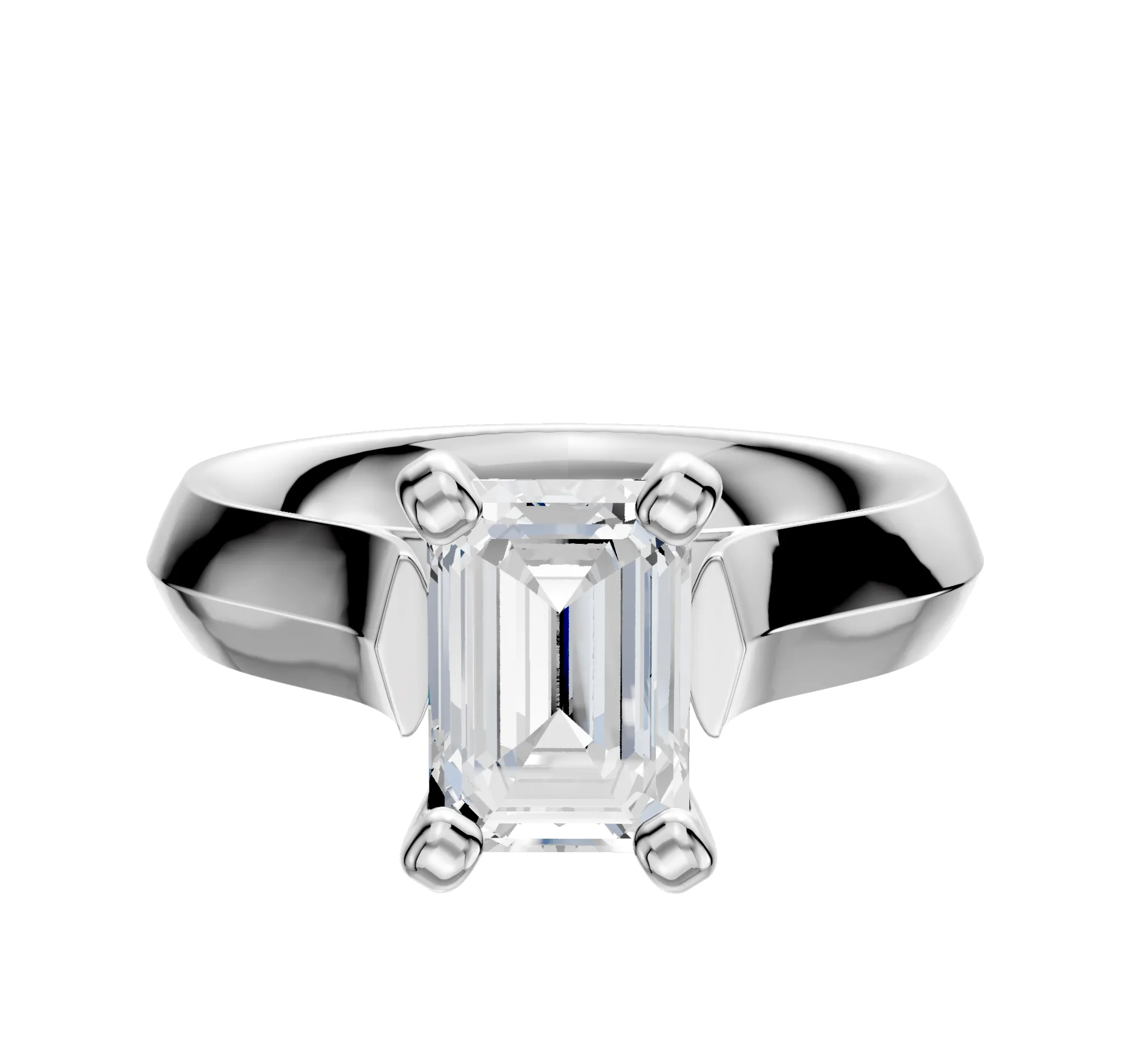 Platinum 4 Prong Cathedral Knife Edge 4.0mm Engagement Ring sold by Promise By Effy