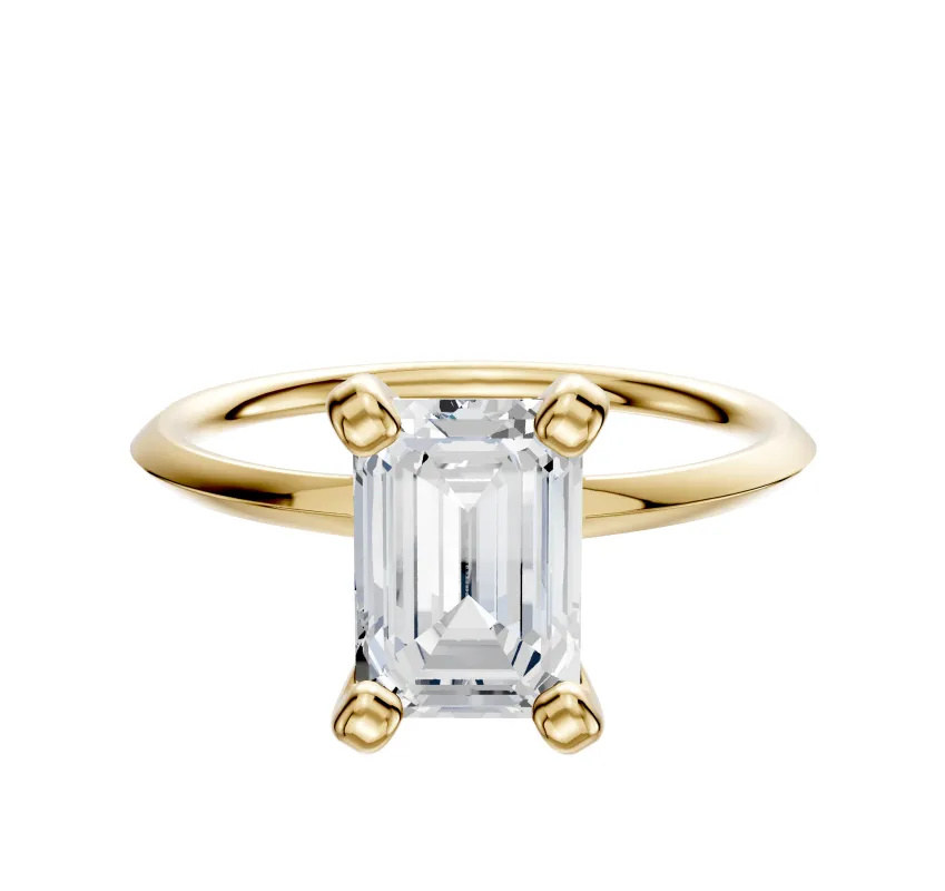 14K Yellow Gold 4 Prong Classic Knife Edge 1.5mm Engagement Ring sold by Promise By Effy