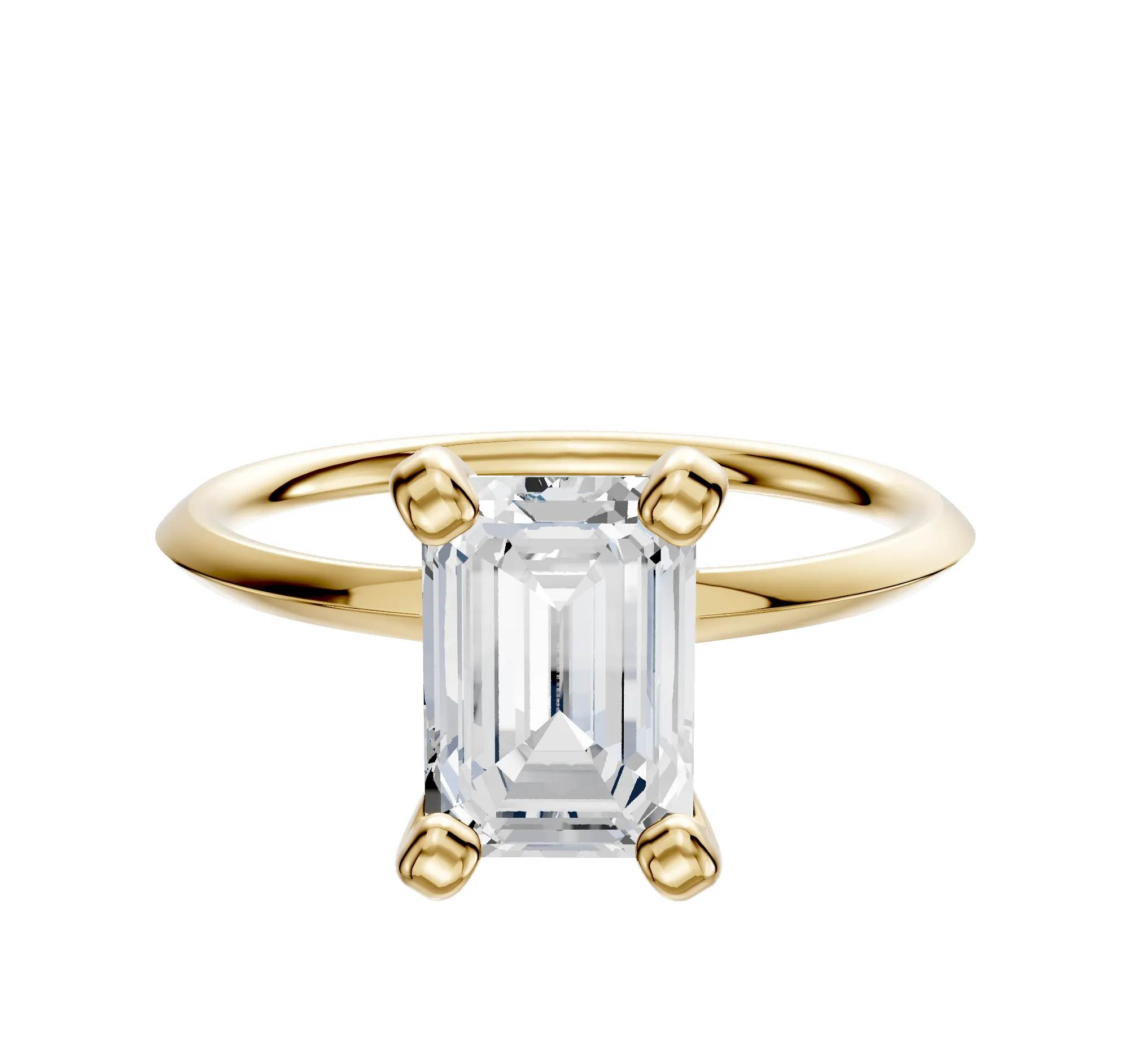 14K Yellow Gold 4 Prong Classic Knife Edge 1.5mm Engagement Ring sold by Promise By Effy