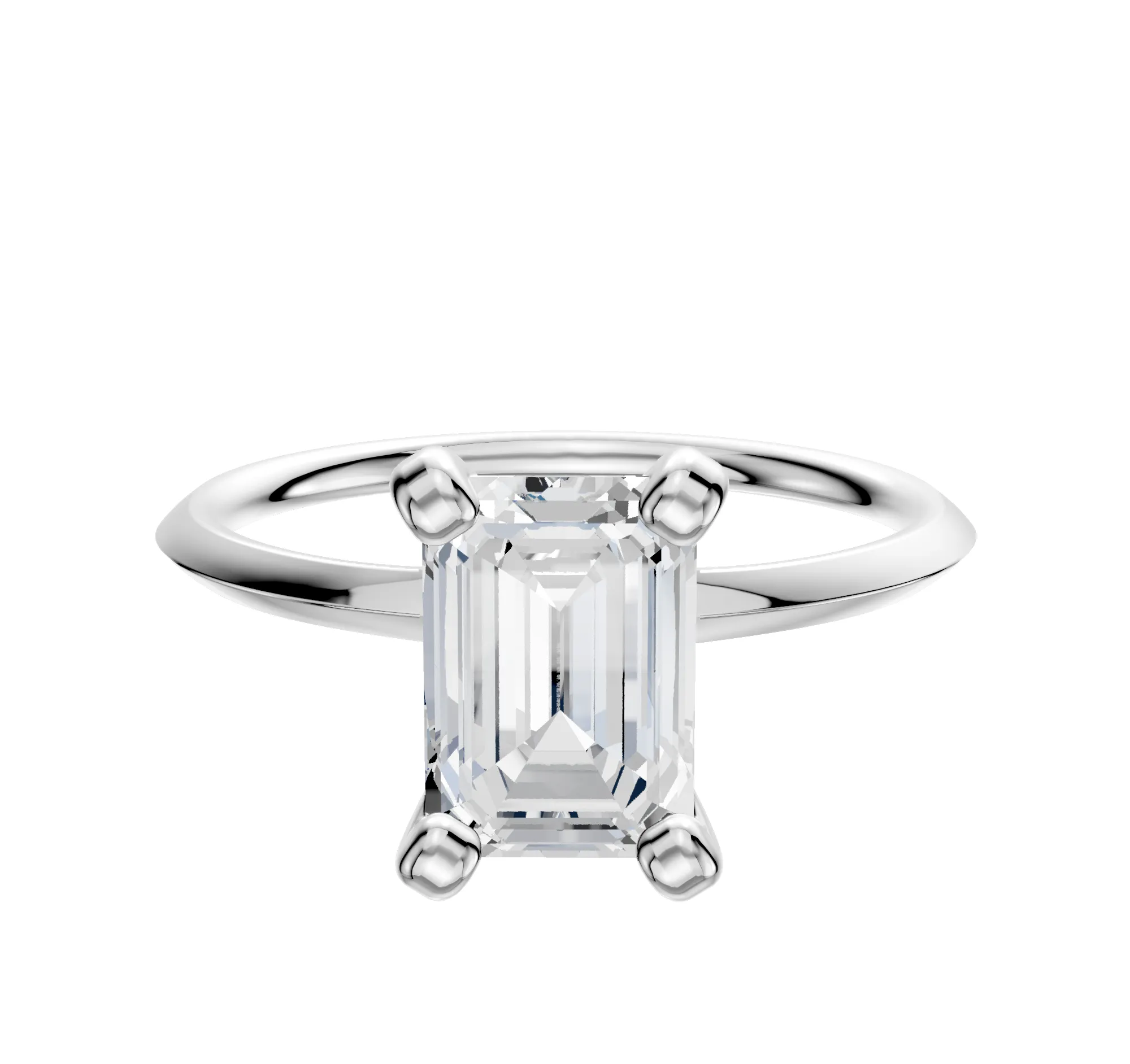 18K White Gold 4 Prong Classic Knife Edge 1.5mm Engagement Ring sold by Promise By Effy
