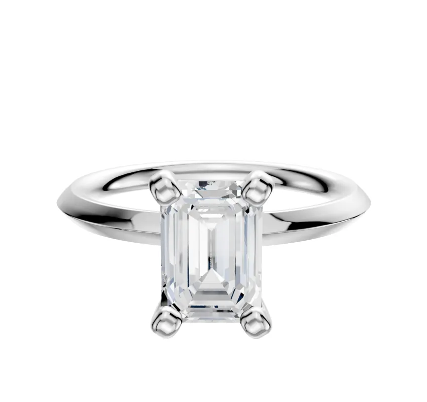 14K White Gold 4 Prong Classic Knife Edge 2.0mm Engagement Ring sold by Promise By Effy