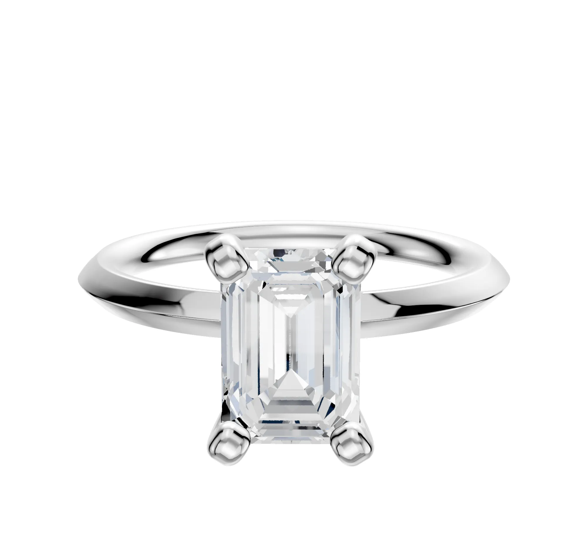 14K White Gold 4 Prong Classic Knife Edge 2.0mm Engagement Ring sold by Promise By Effy