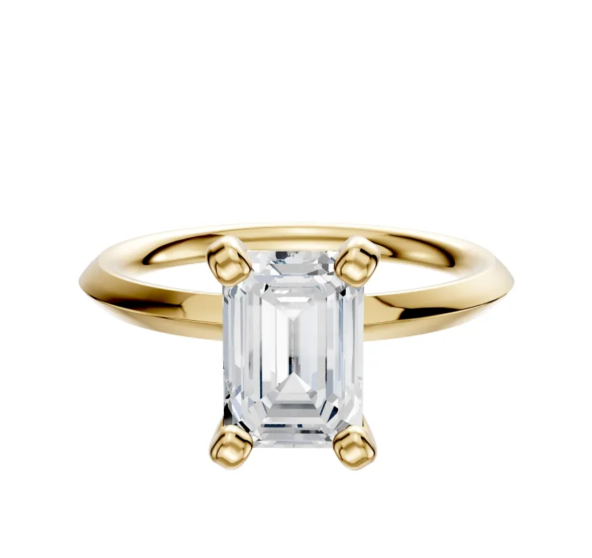 18K Yellow Gold 4 Prong Classic Knife Edge 2.0mm Engagement Ring sold by Promise By Effy