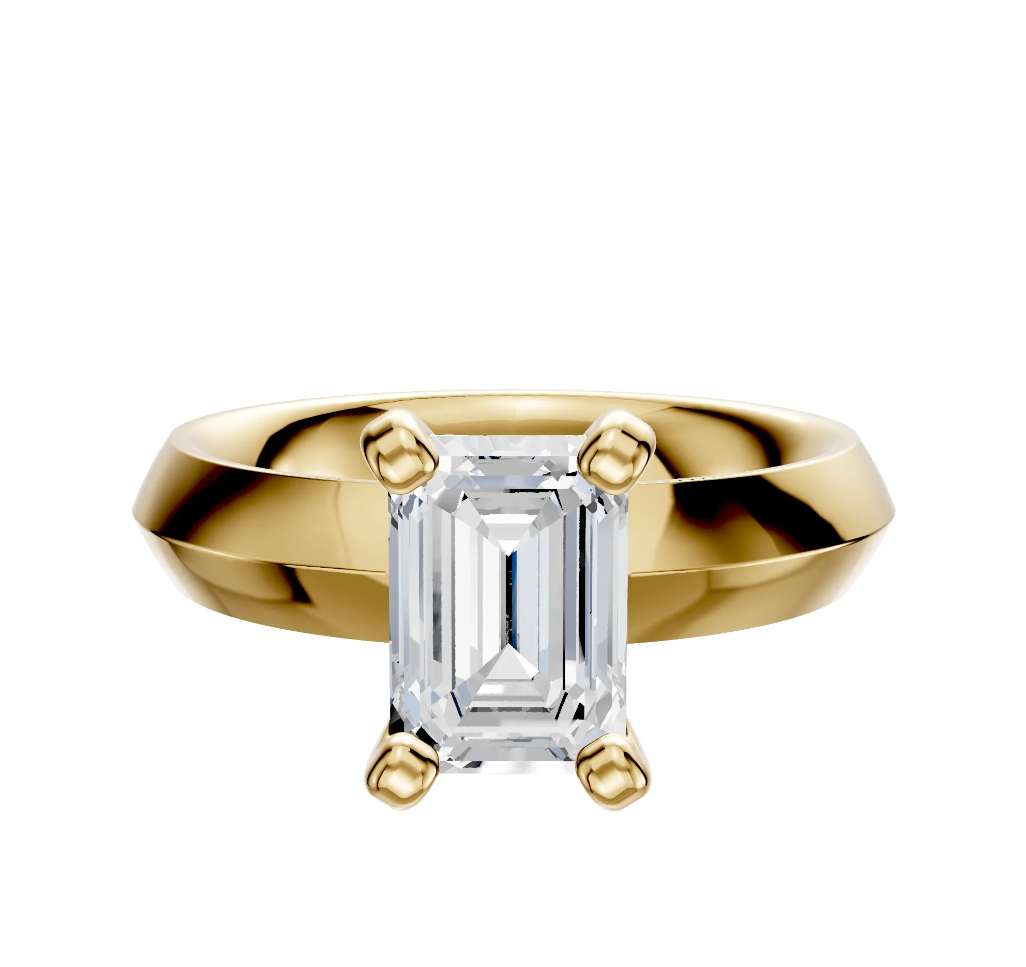 18K Yellow Gold 4 Prong Classic Knife Edge 4.0mm Engagement Ring sold by Promise By Effy