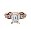 14K Rose Gold 4 Prong Classic Knife Edge 1-Row-Pave 2.5mm Engagement Ring sold by Promise By Effy