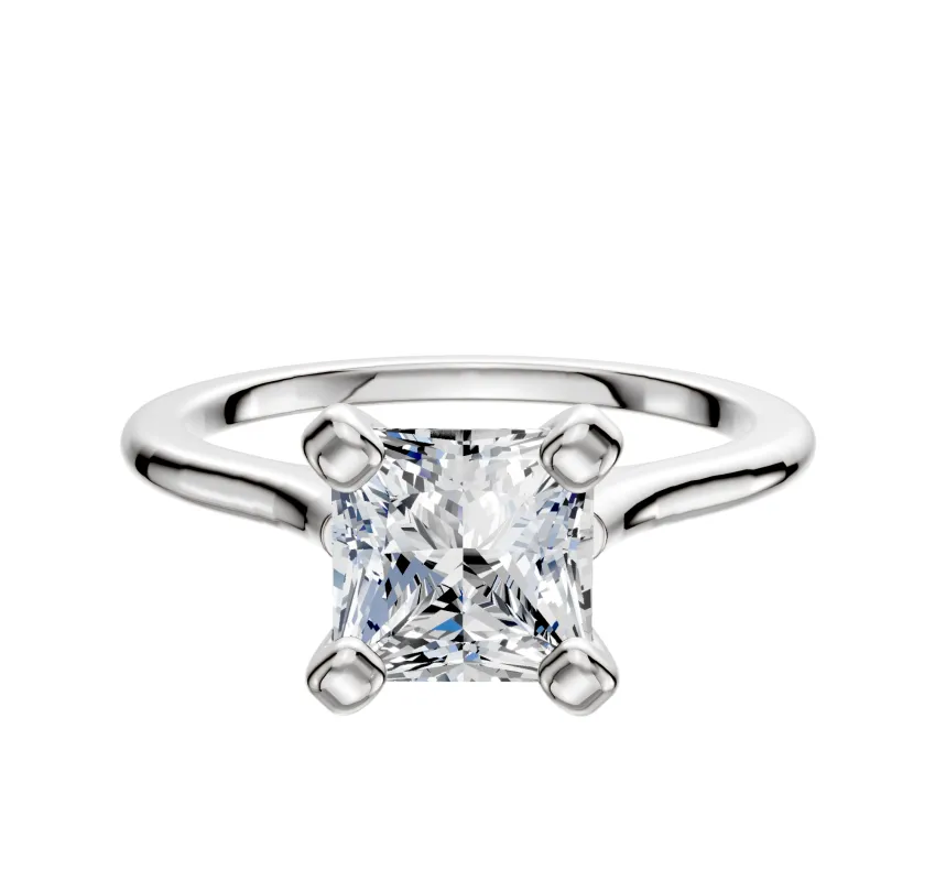 Platinum 4 Prong Cathedral Dome 1.5mm Engagement Ring sold by Promise By Effy