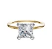 14K Two Tone 4 Prong Classic Dome 1.5mm Engagement Ring sold by Promise By Effy