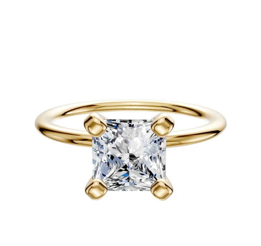 18K Yellow Gold 4 Prong Classic Dome 1.5mm Engagement Ring sold by Promise By Effy