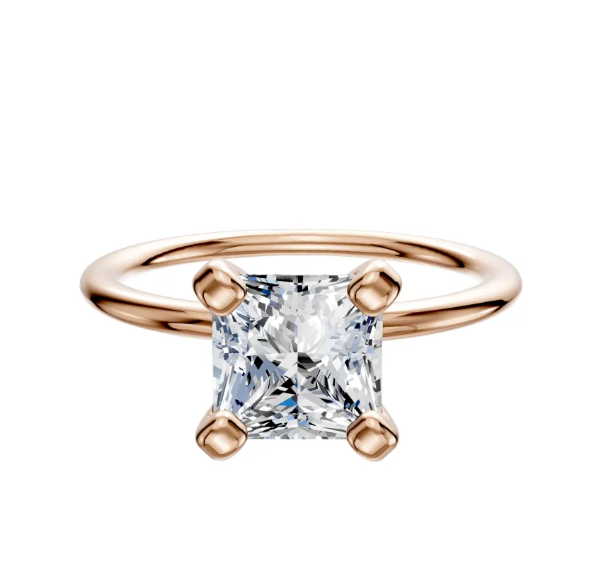 18K Rose Gold 4 Prong Classic Dome 1.5mm Engagement Ring sold by Promise By Effy