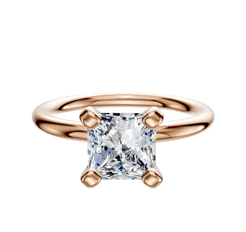 18K Rose Gold 4 Prong Classic Dome 2.0mm Engagement Ring sold by Promise By Effy