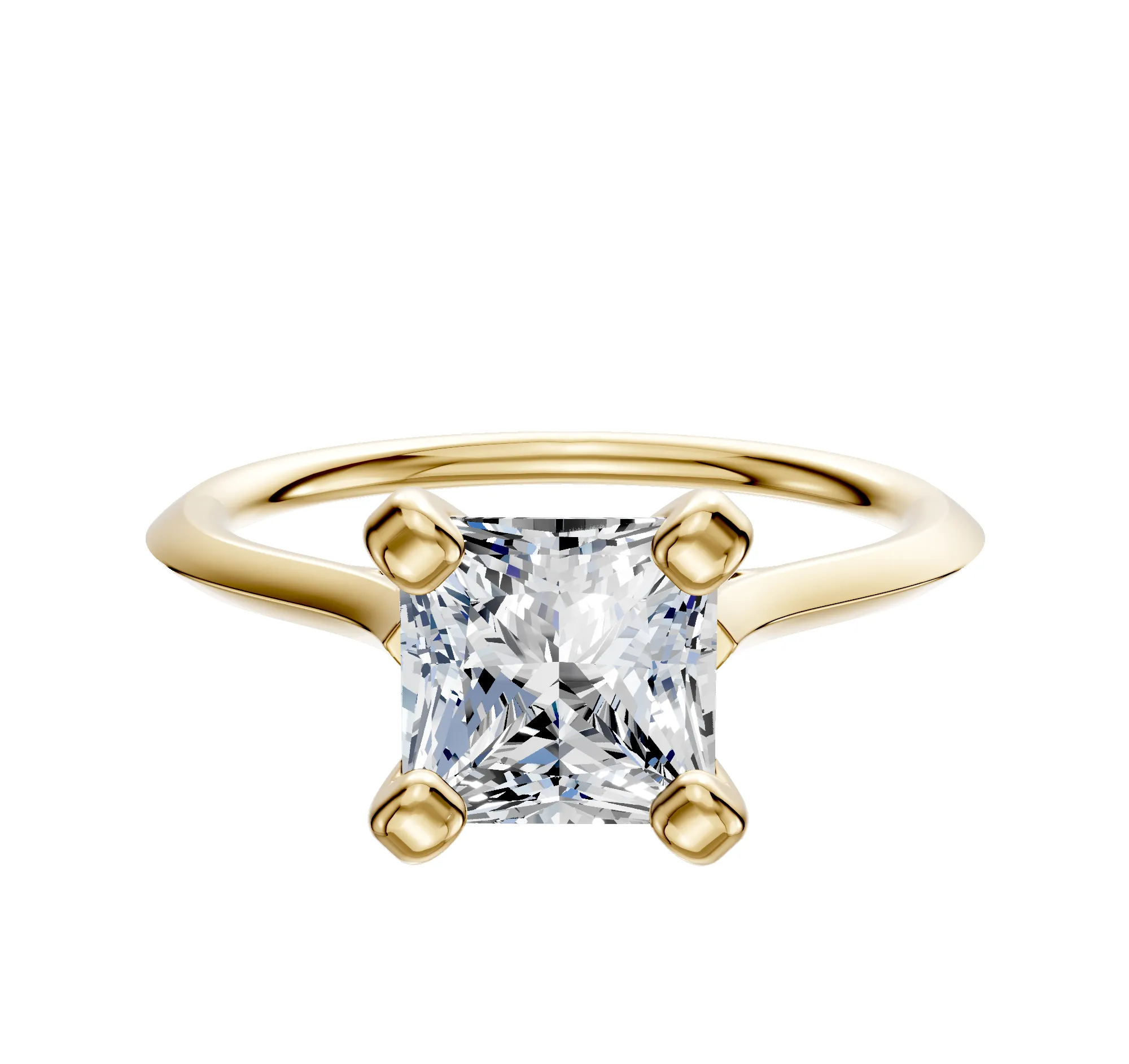 18K Yellow Gold 4 Prong Cathedral Knife Edge 1.5mm Engagement Ring sold by Promise By Effy