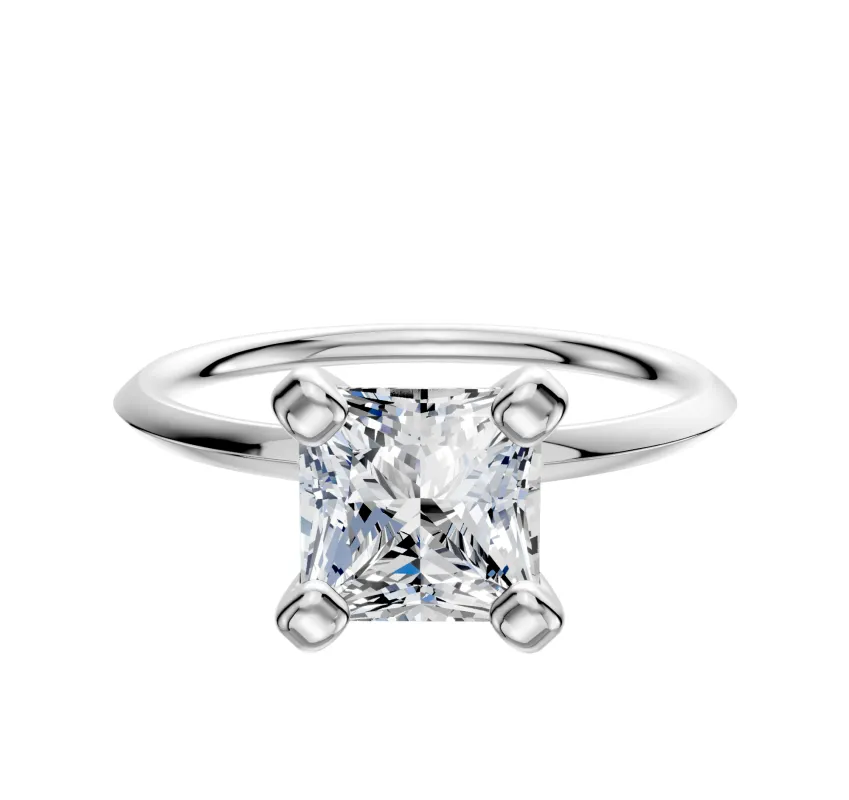 14K White Gold 4 Prong Classic Knife Edge 1.5mm Engagement Ring sold by Promise By Effy