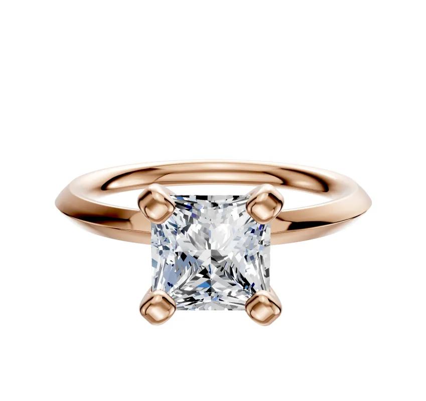 14K Rose Gold 4 Prong Classic Knife Edge 2.0mm Engagement Ring sold by Promise By Effy