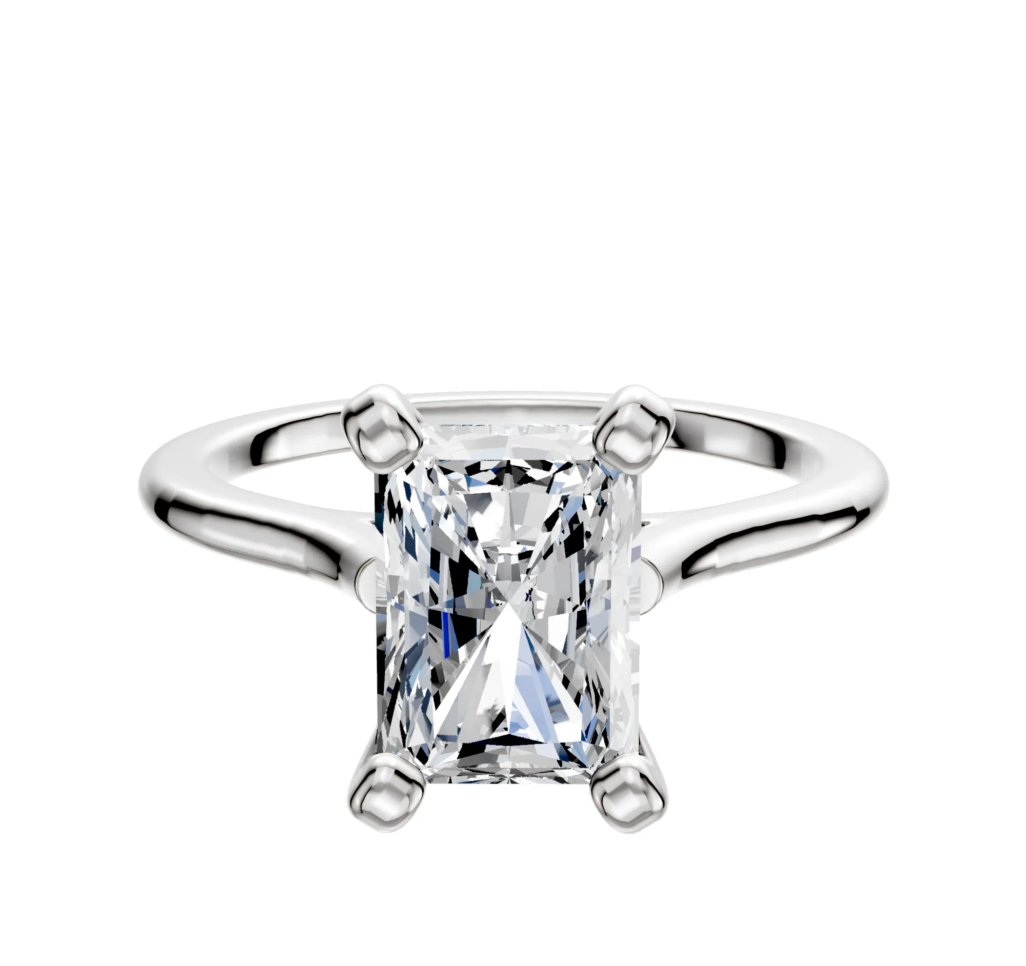 Platinum 4 Prong Cathedral Dome 1.5mm Engagement Ring sold by Promise By Effy