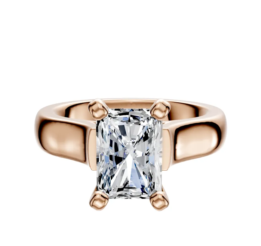 18K Rose Gold 4 Prong Cathedral Dome 4.0mm Engagement Ring sold by Promise By Effy