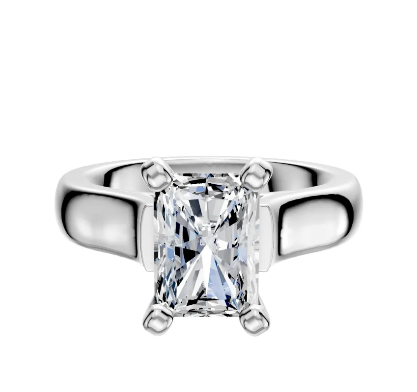 Platinum 4 Prong Cathedral Dome 4.0mm Engagement Ring sold by Promise By Effy
