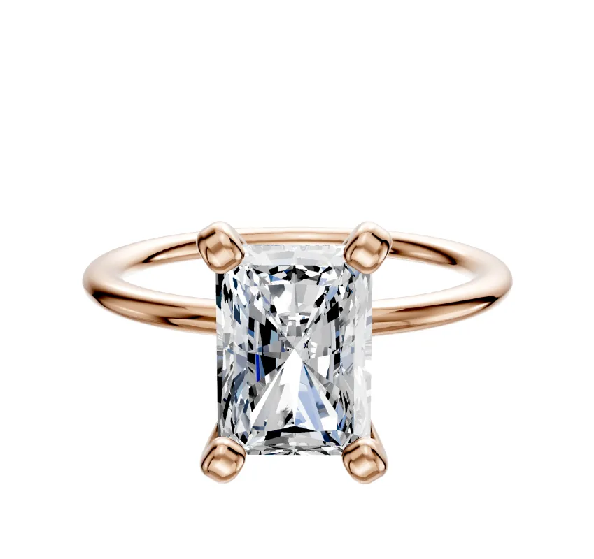 14K Rose Gold 4 Prong Classic Dome 1.5mm Engagement Ring sold by Promise By Effy