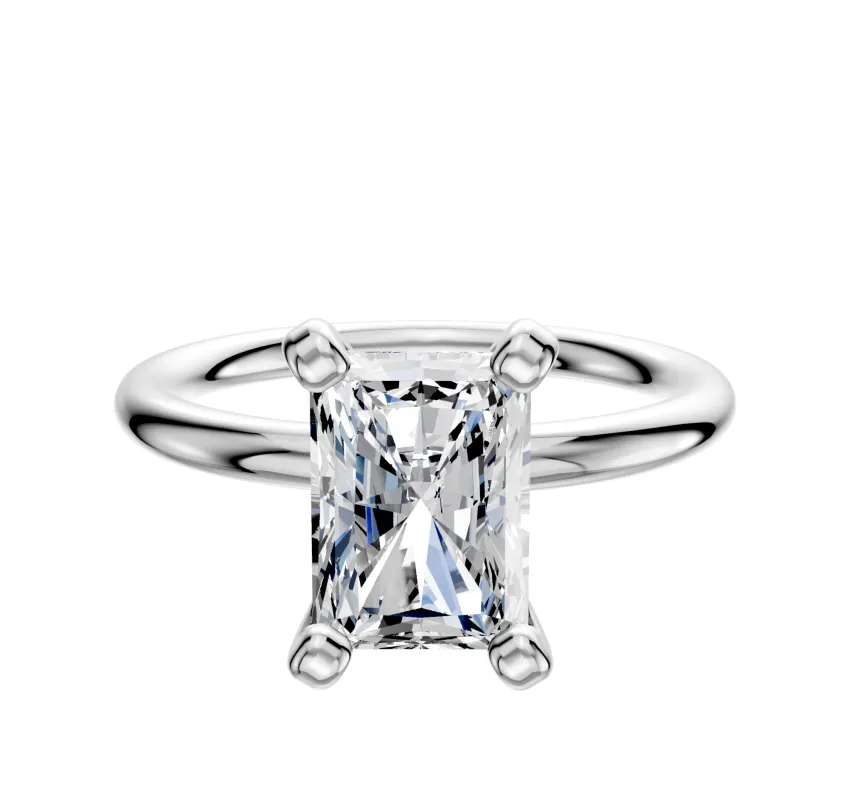 Platinum 4 Prong Classic Dome 2.0mm Engagement Ring sold by Promise By Effy