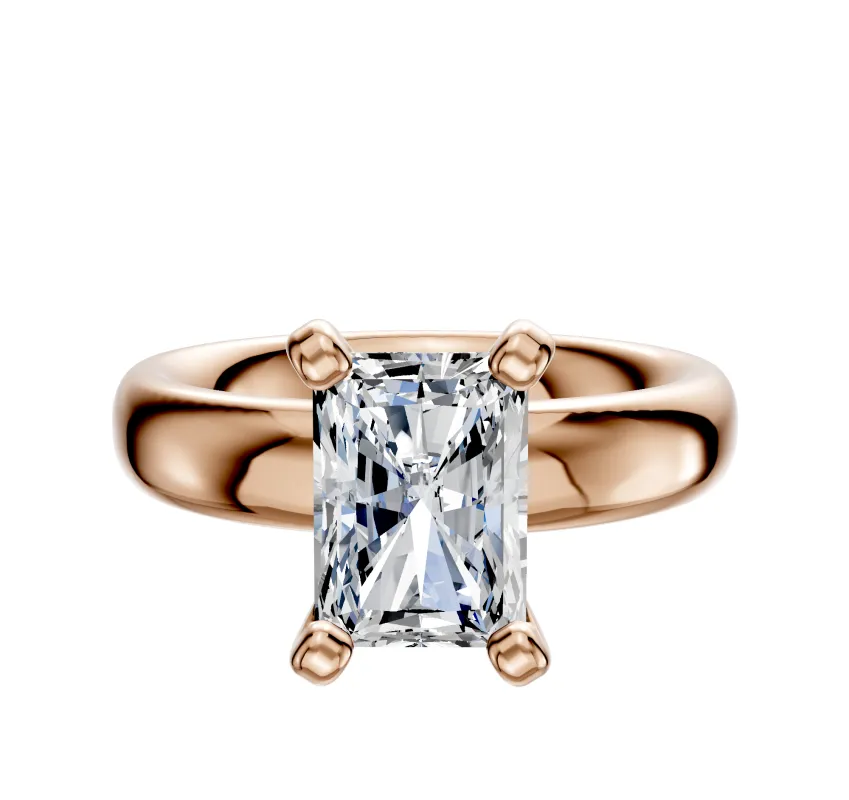 14K Rose Gold 4 Prong Classic Dome 4.0mm Engagement Ring sold by Promise By Effy