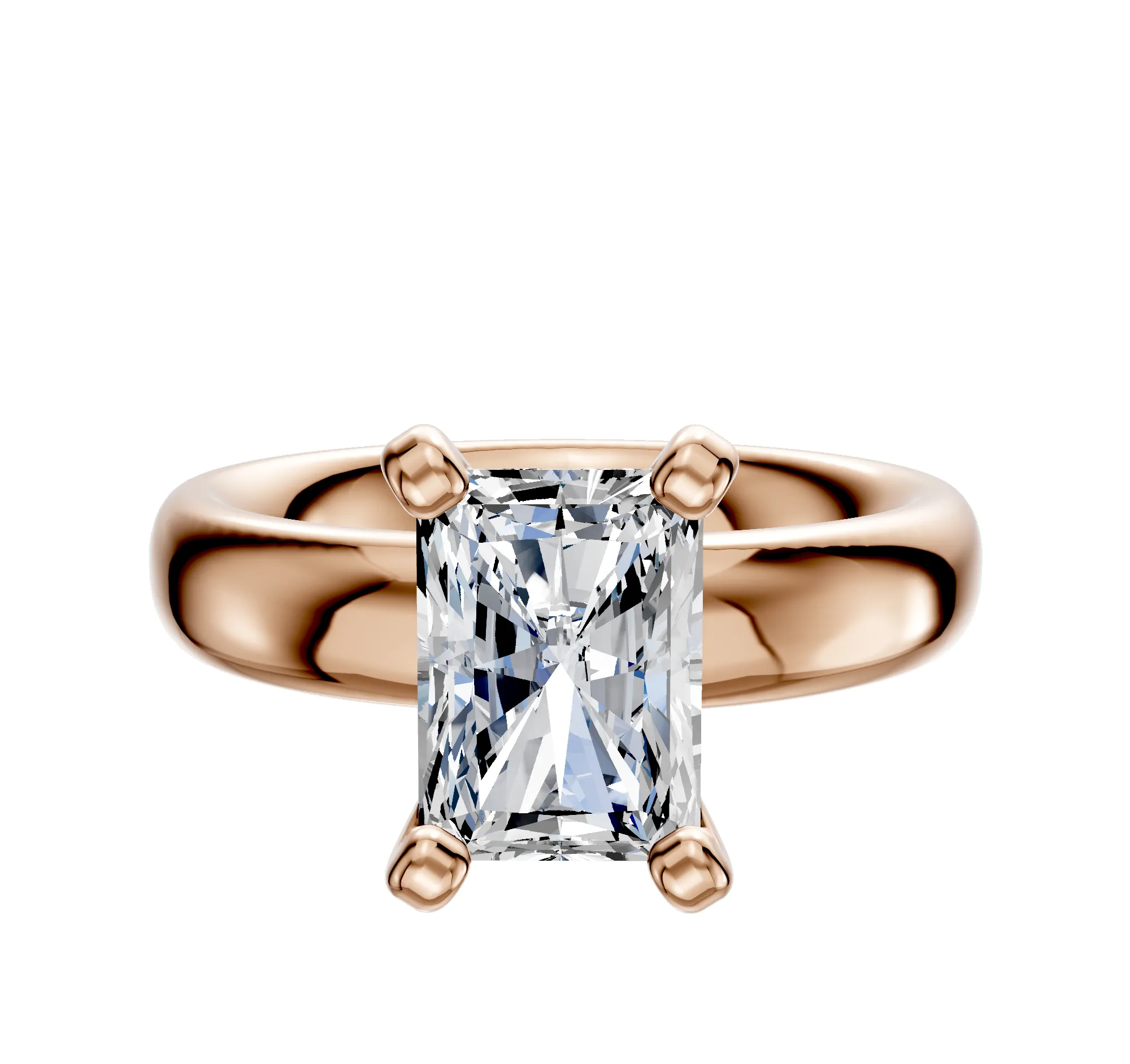 14K Rose Gold 4 Prong Classic Dome 4.0mm Engagement Ring sold by Promise By Effy