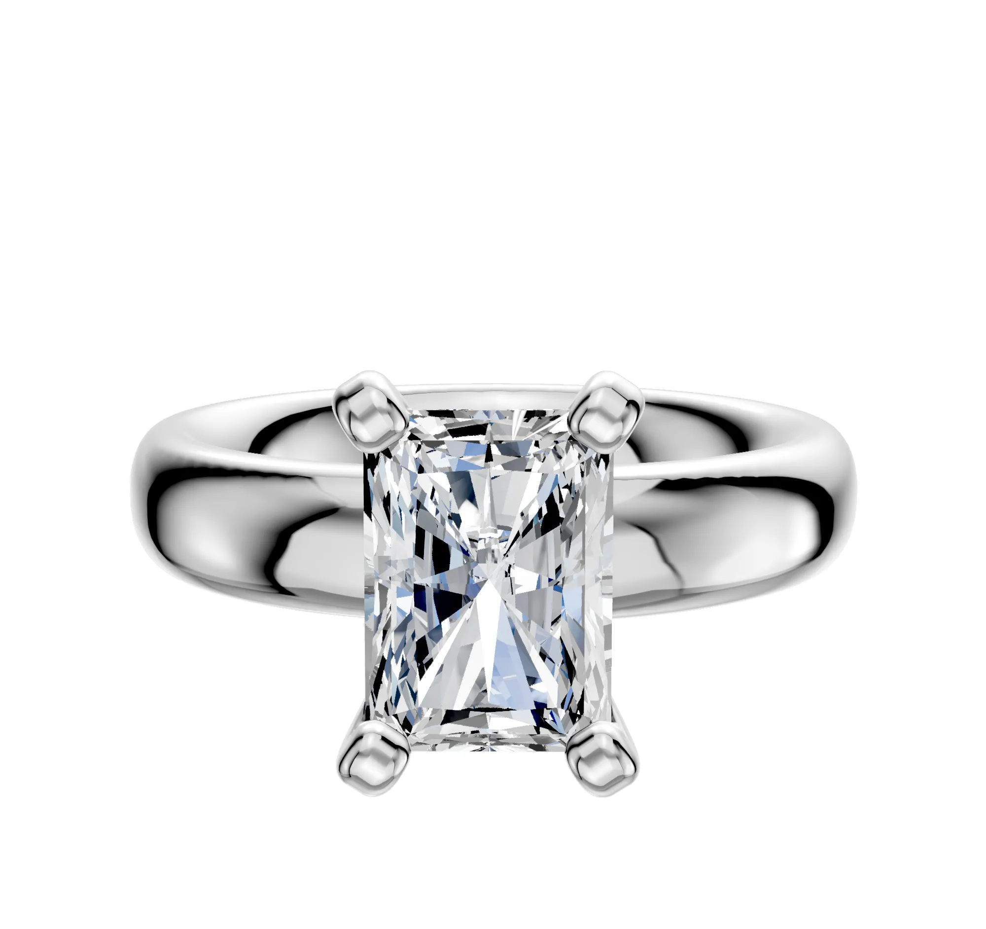 Platinum 4 Prong Classic Dome 4.0mm Engagement Ring sold by Promise By Effy