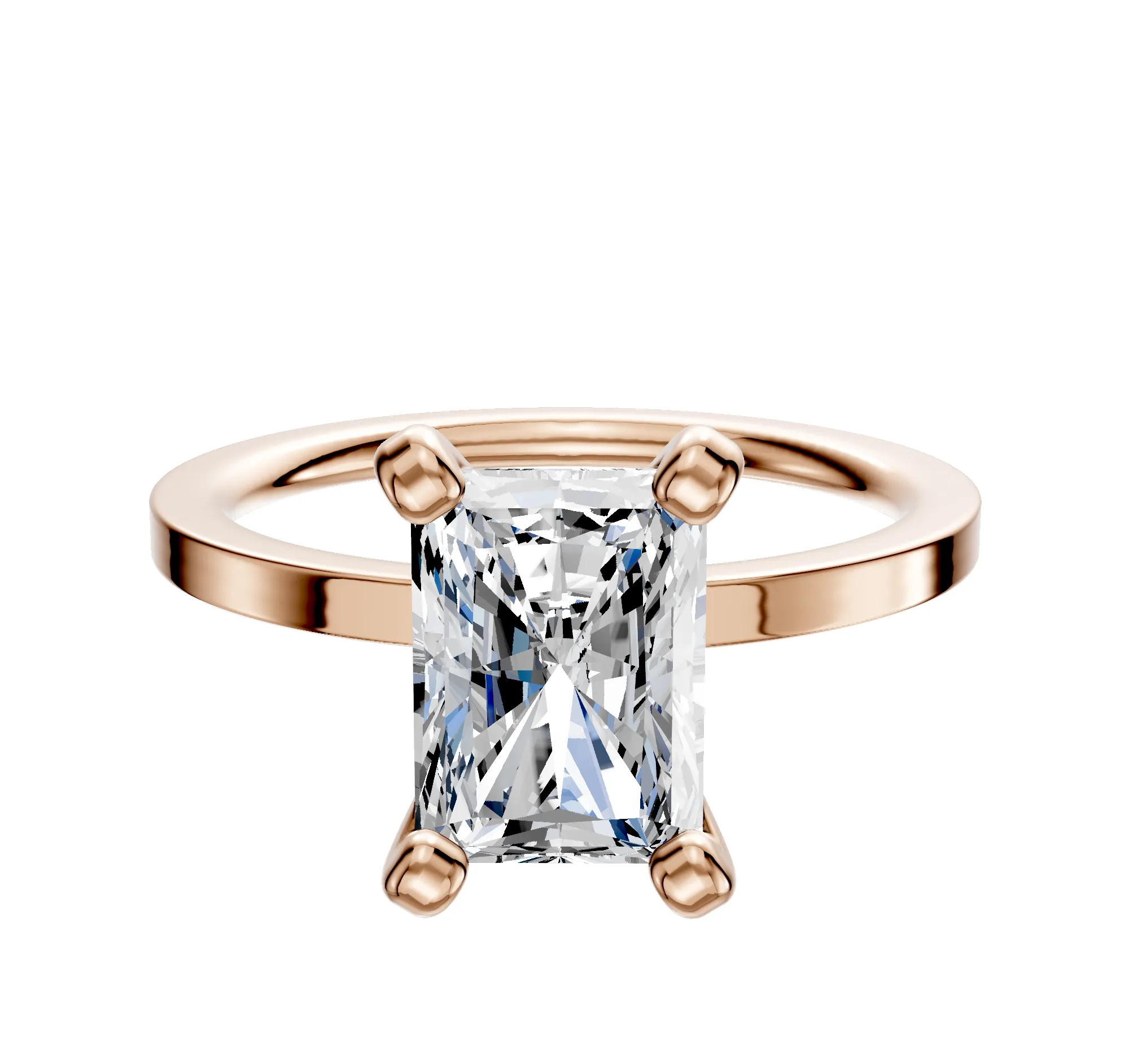 14K Rose Gold 4 Prong Classic Flat 1.5mm Engagement Ring sold by Promise By Effy