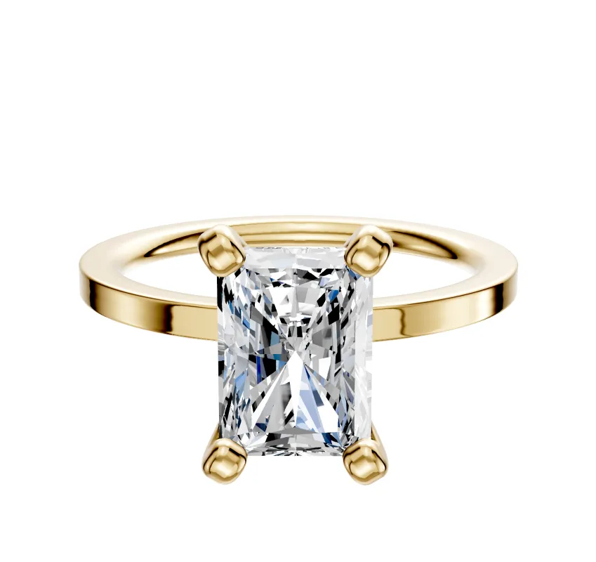 18K Yellow Gold 4 Prong Classic Flat 1.5mm Engagement Ring sold by Promise By Effy