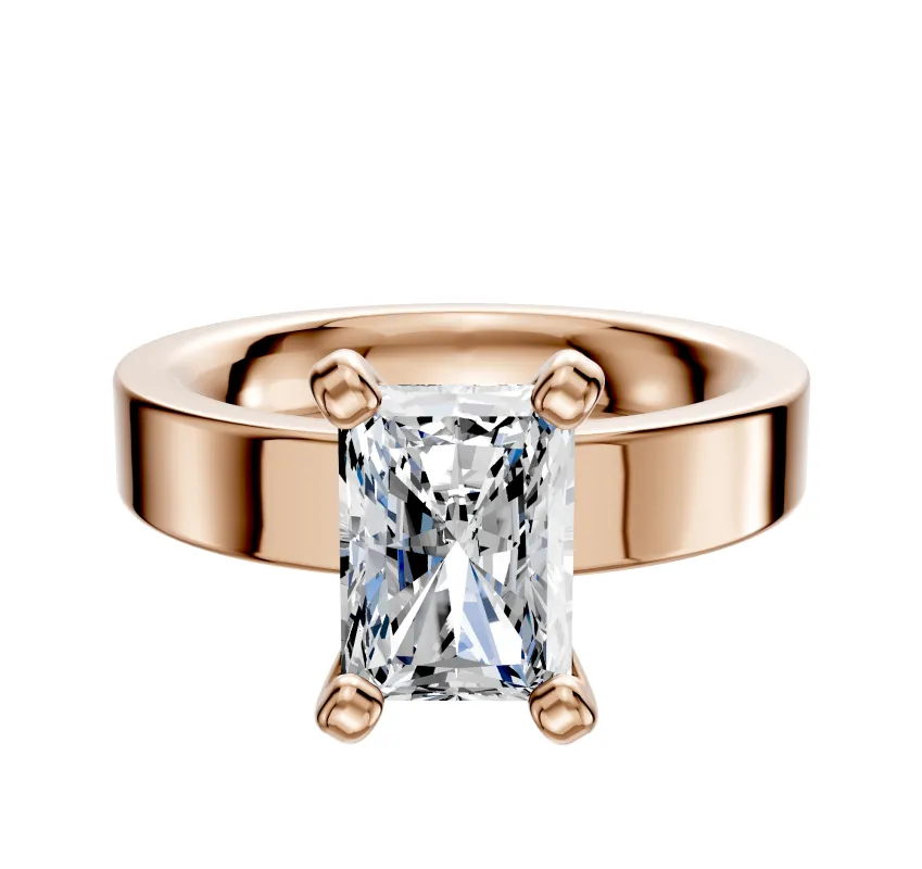 14K Rose Gold 4 Prong Classic Flat 4.0mm Engagement Ring sold by Promise By Effy