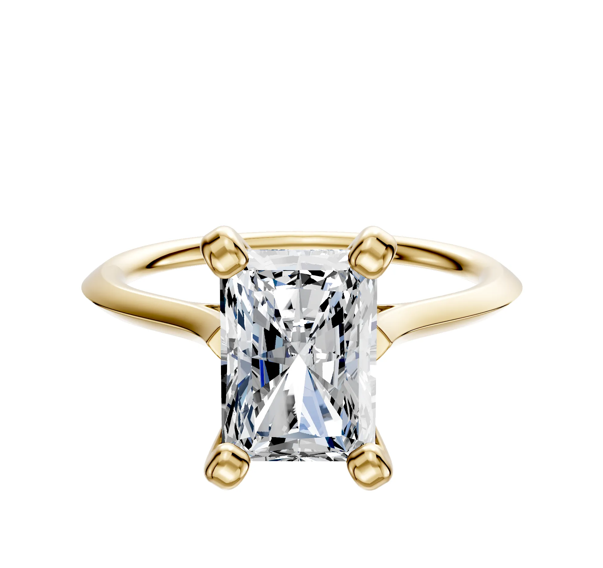 14K Yellow Gold 4 Prong Cathedral Knife Edge 1.5mm Engagement Ring sold by Promise By Effy