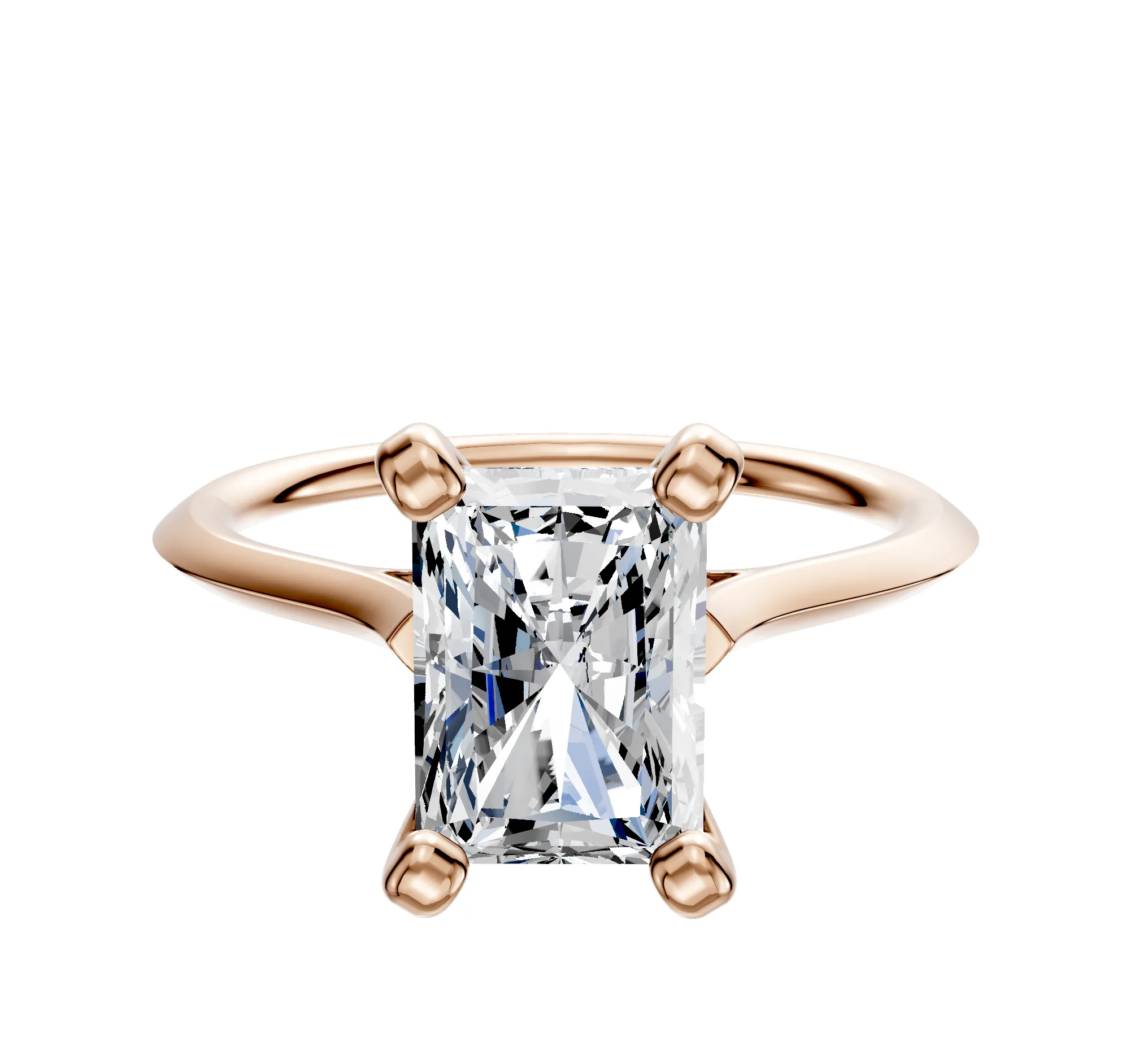 18K Rose Gold 4 Prong Cathedral Knife Edge 1.5mm Engagement Ring sold by Promise By Effy