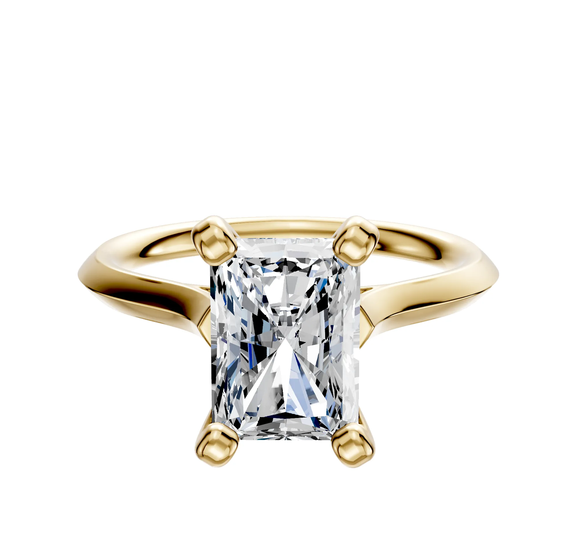 14K Yellow Gold 4 Prong Cathedral Knife Edge 2.0mm Engagement Ring sold by Promise By Effy