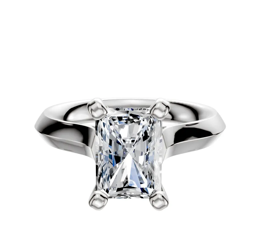 18K White Gold 4 Prong Cathedral Knife Edge 3.0mm Engagement Ring sold by Promise By Effy