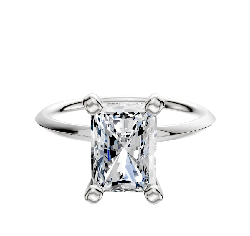 18K White Gold 4 Prong Classic Knife Edge 1.5mm Engagement Ring sold by Promise By Effy