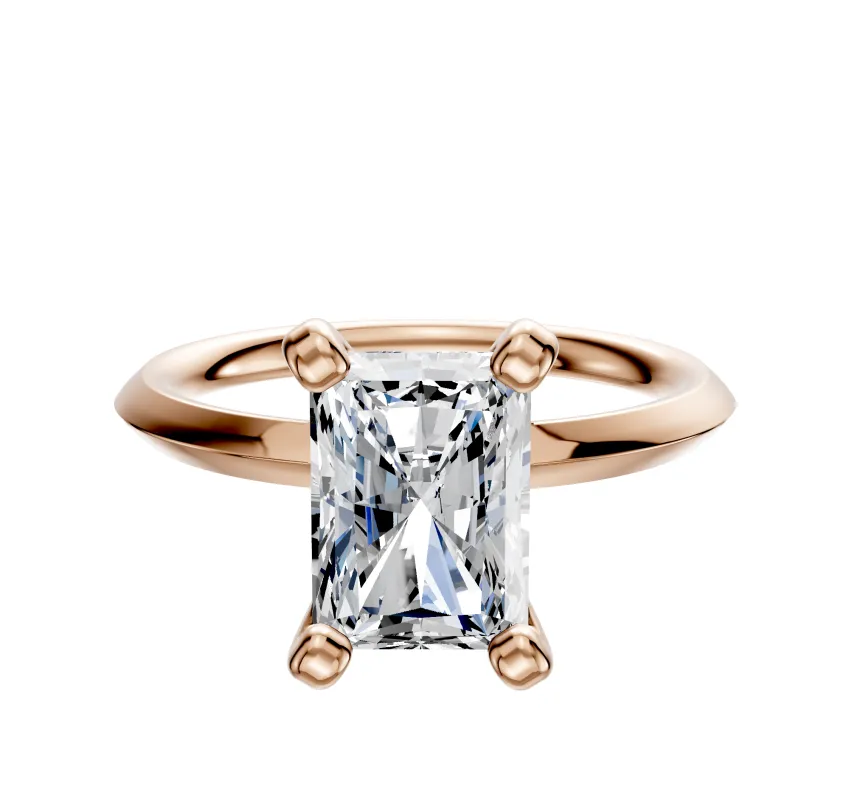 18K Rose Gold 4 Prong Classic Knife Edge 2.0mm Engagement Ring sold by Promise By Effy